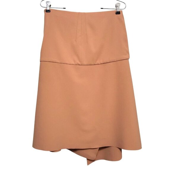 Cedric Charlier Asymmetrical Wrap Midi Skirt Peach Beige Designer Italy - Picture 7 of 15